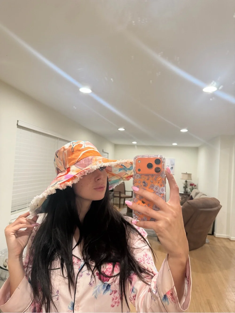 Ted Baker London Multicolor Abstract Print Wide-Brim Hat